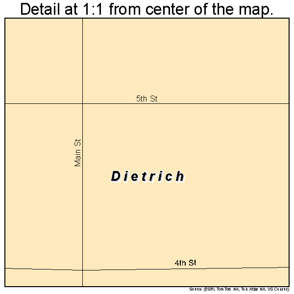 Dietrich, Idaho road map detail