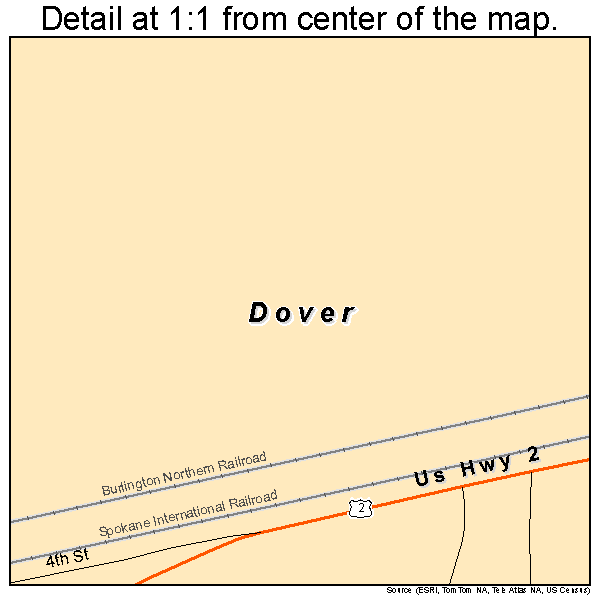 Dover, Idaho road map detail
