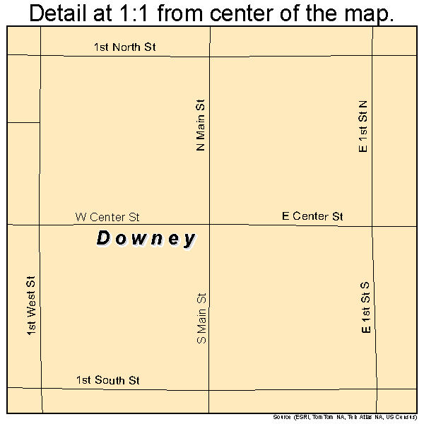 Downey, Idaho road map detail