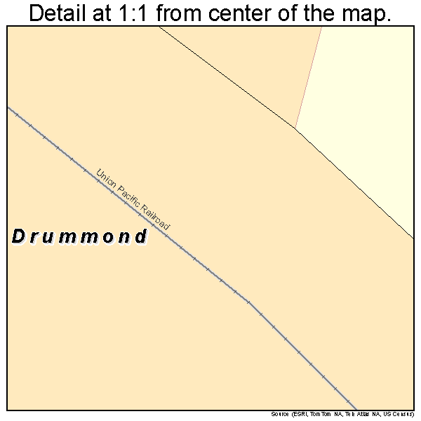 Drummond, Idaho road map detail