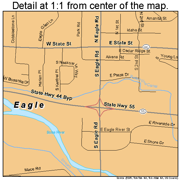 Eagle, Idaho road map detail