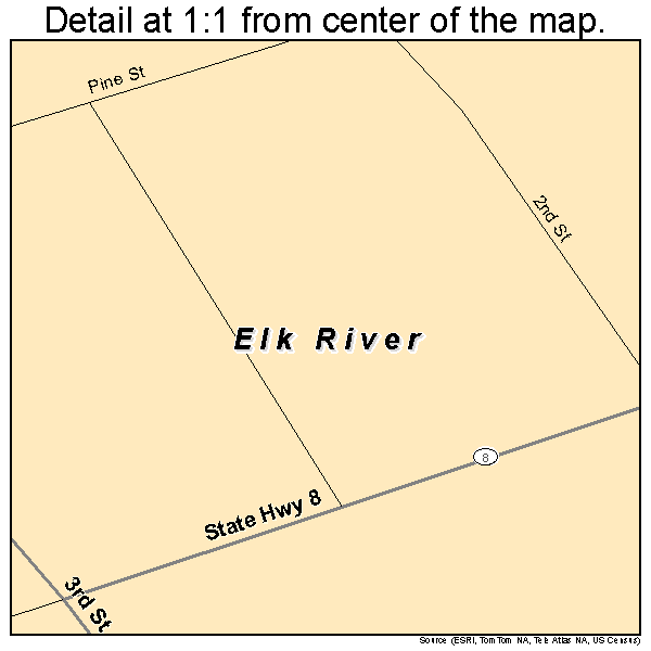 Elk River, Idaho road map detail