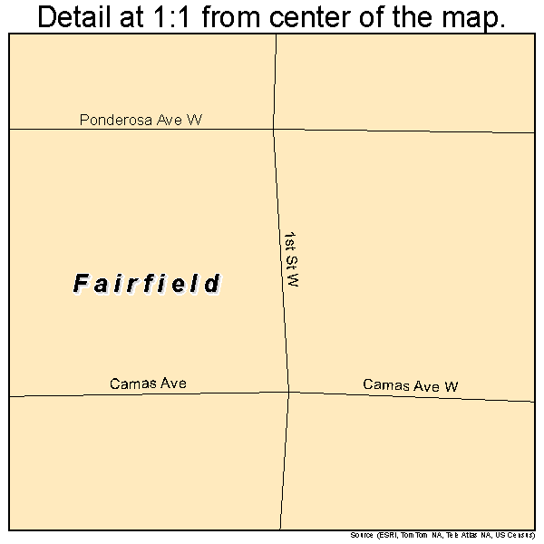 Fairfield, Idaho road map detail
