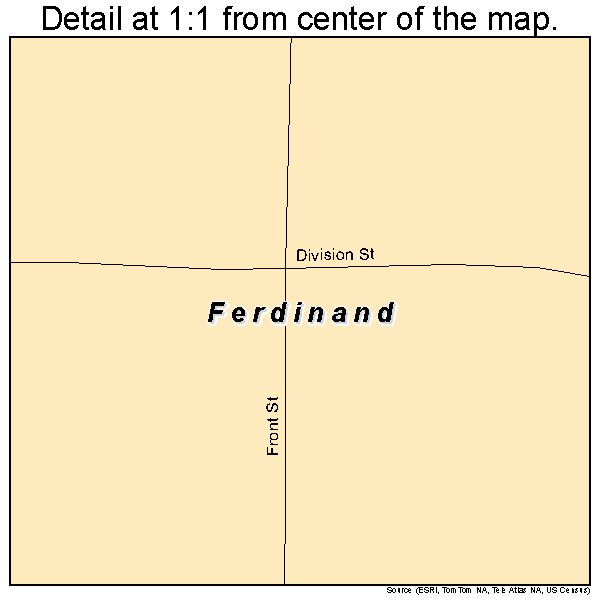 Ferdinand, Idaho road map detail