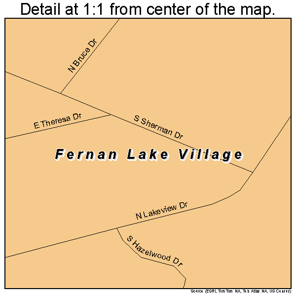 Fernan Lake Village, Idaho road map detail