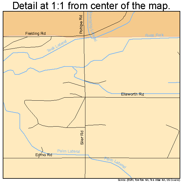 Fort Hall, Idaho road map detail