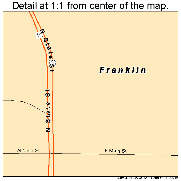 Franklin, Idaho road map detail