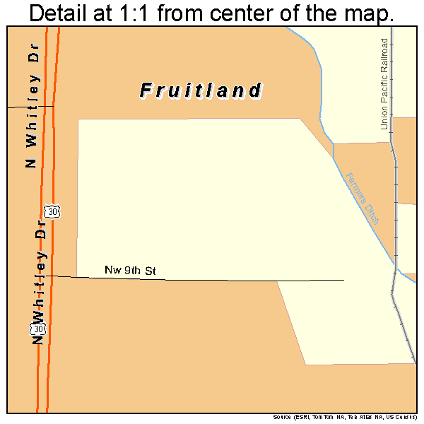 Fruitland, Idaho road map detail