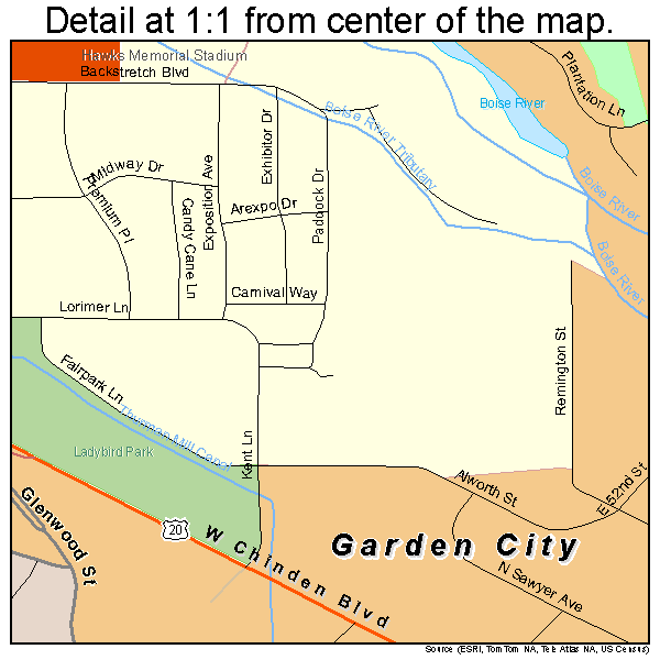 Garden City, Idaho road map detail