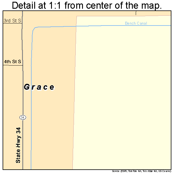 Grace, Idaho road map detail