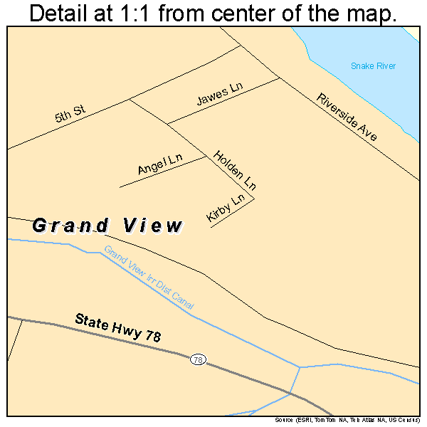 Grand View, Idaho road map detail