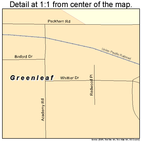 Greenleaf, Idaho road map detail