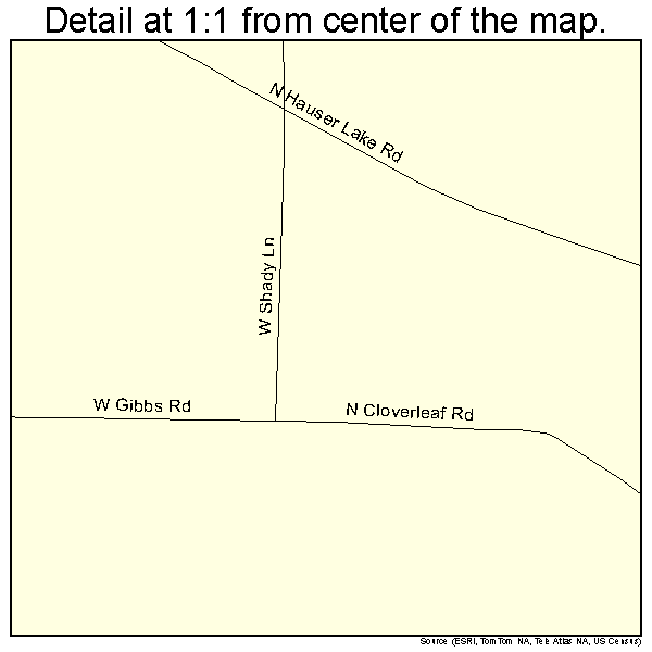 Hauser, Idaho road map detail