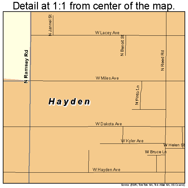 Hayden, Idaho road map detail