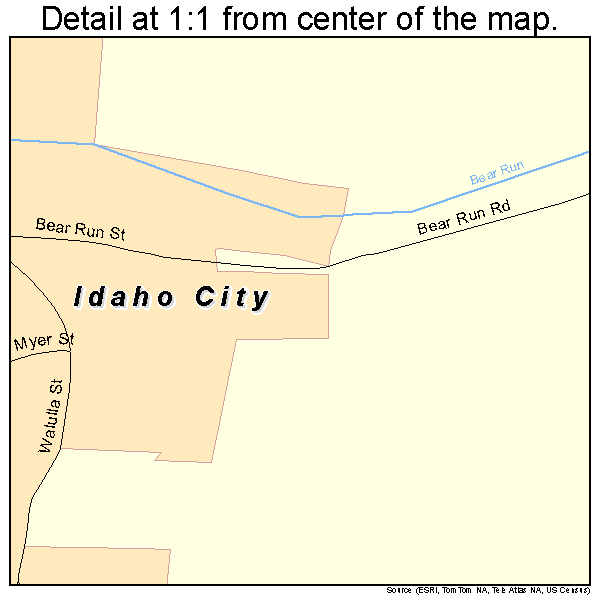 Idaho City, Idaho road map detail