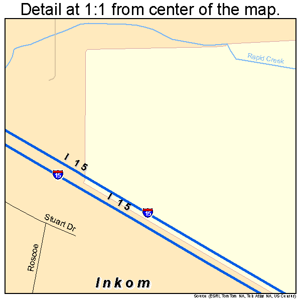 Inkom, Idaho road map detail