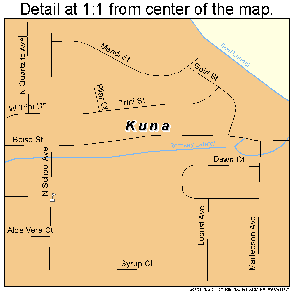 Kuna, Idaho road map detail