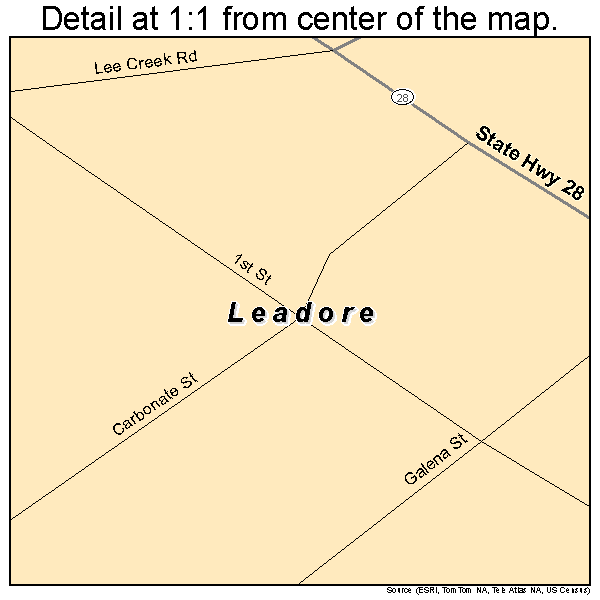 Leadore, Idaho road map detail