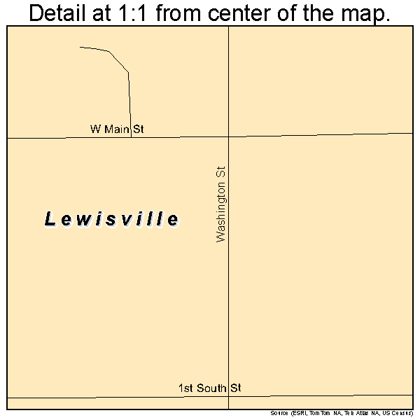 Lewisville, Idaho road map detail