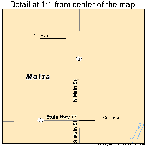 Malta, Idaho road map detail