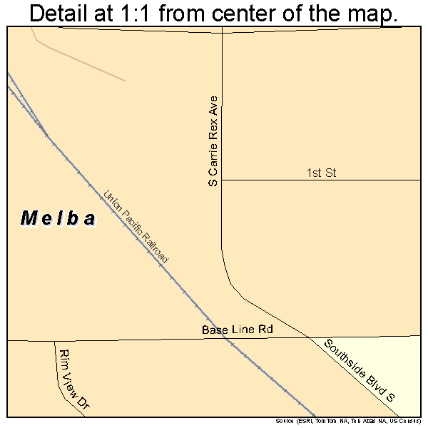 Melba, Idaho road map detail