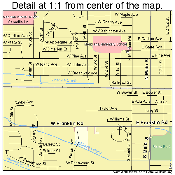 Meridian, Idaho road map detail