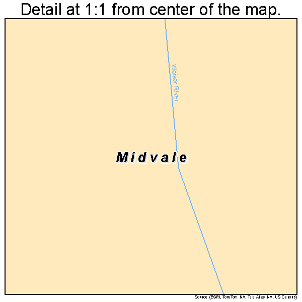 Midvale, Idaho road map detail