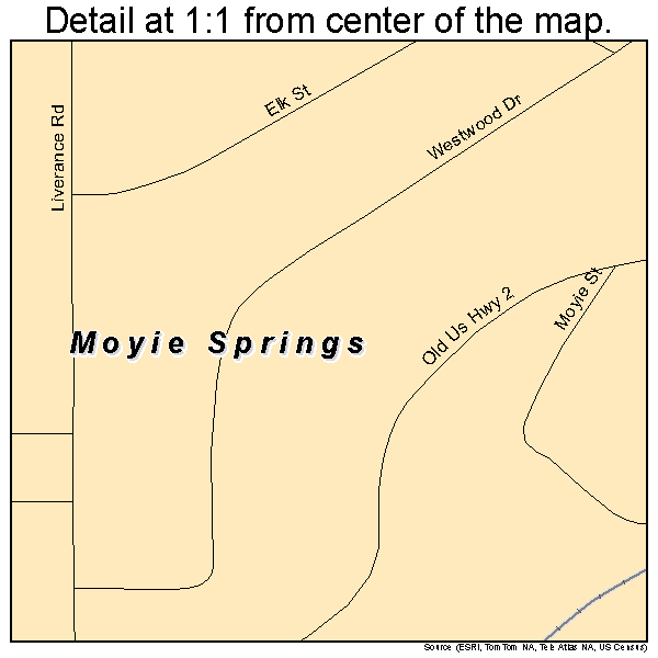 Moyie Springs, Idaho road map detail