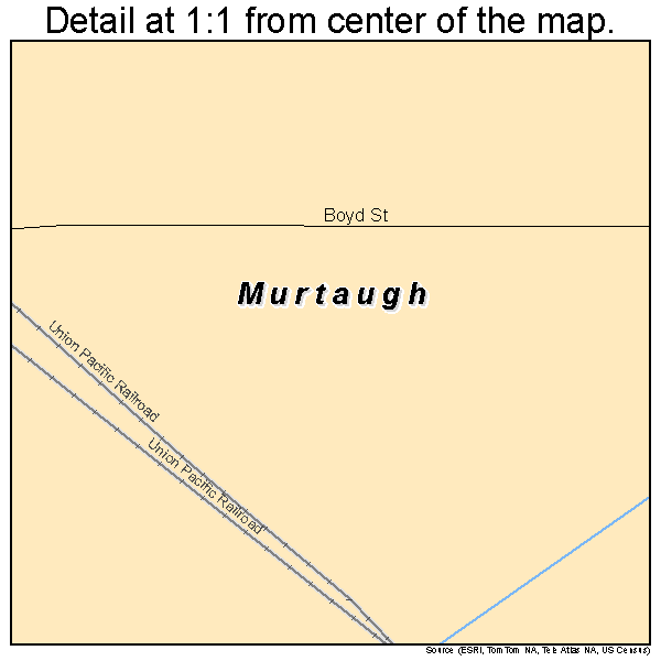 Murtaugh, Idaho road map detail