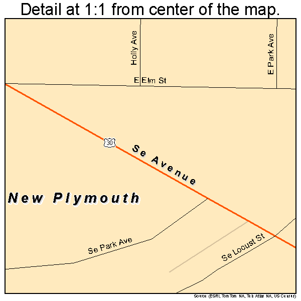 New Plymouth, Idaho road map detail
