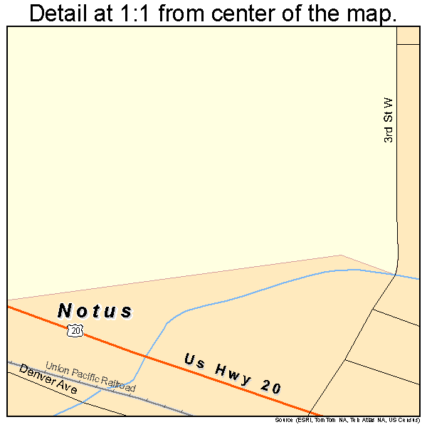 Notus, Idaho road map detail