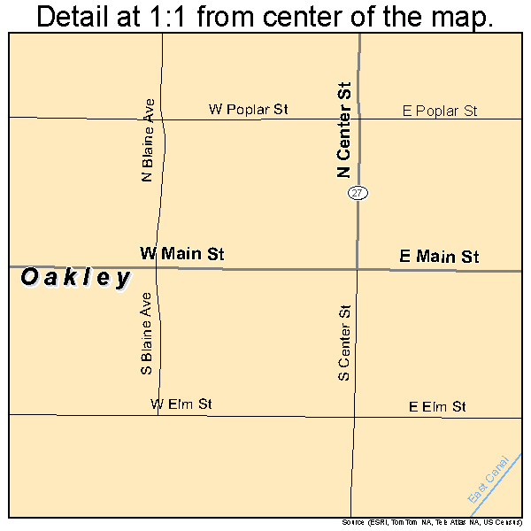 Oakley, Idaho road map detail