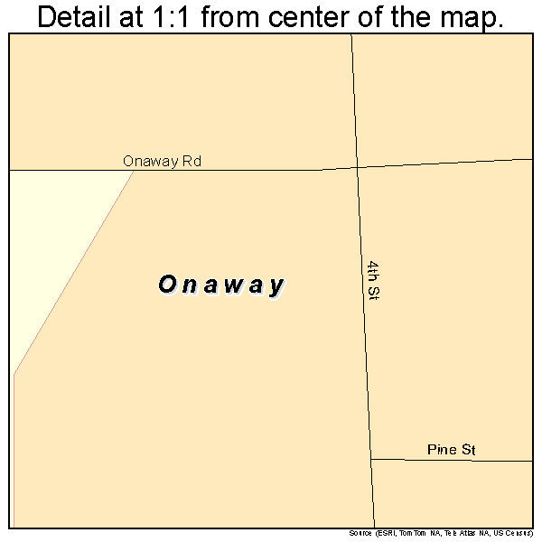 Onaway, Idaho road map detail