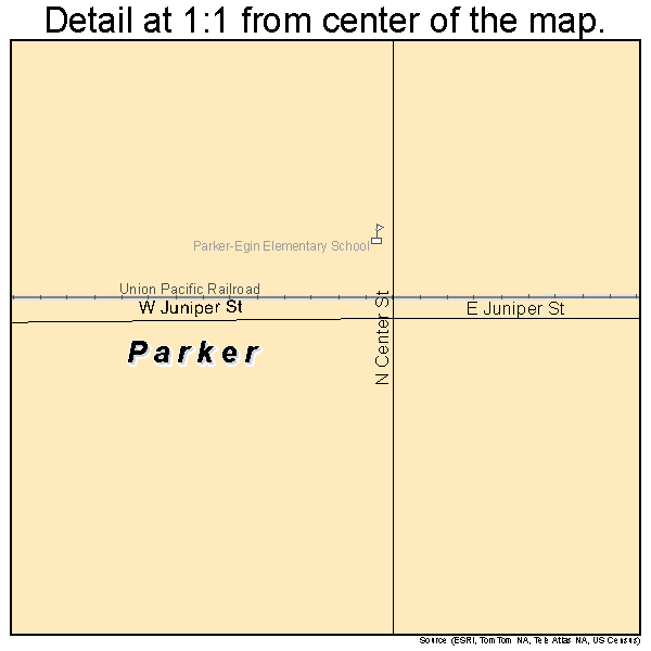 Parker, Idaho road map detail