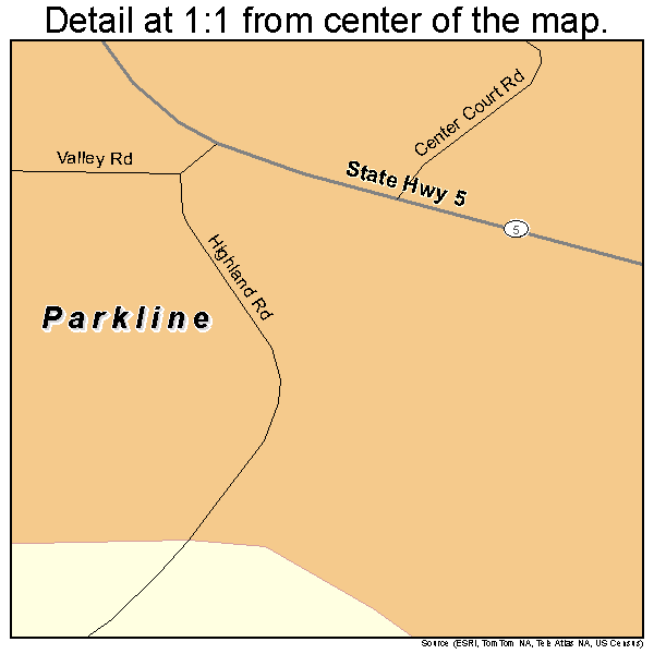 Parkline, Idaho road map detail