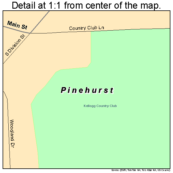 Pinehurst, Idaho road map detail