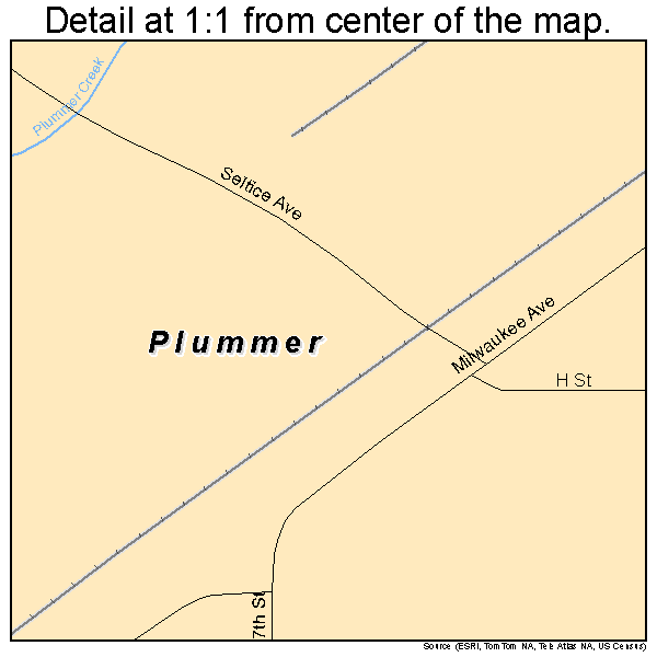 Plummer, Idaho road map detail