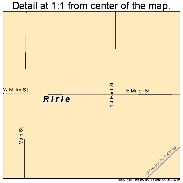 Ririe, Idaho road map detail