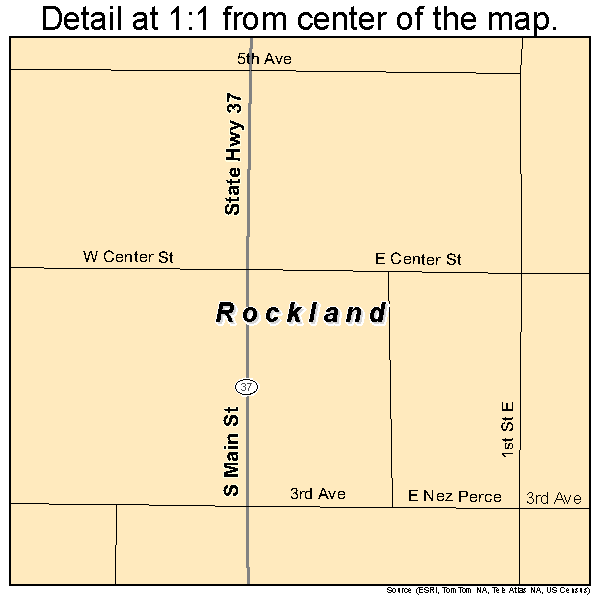 Rockland, Idaho road map detail