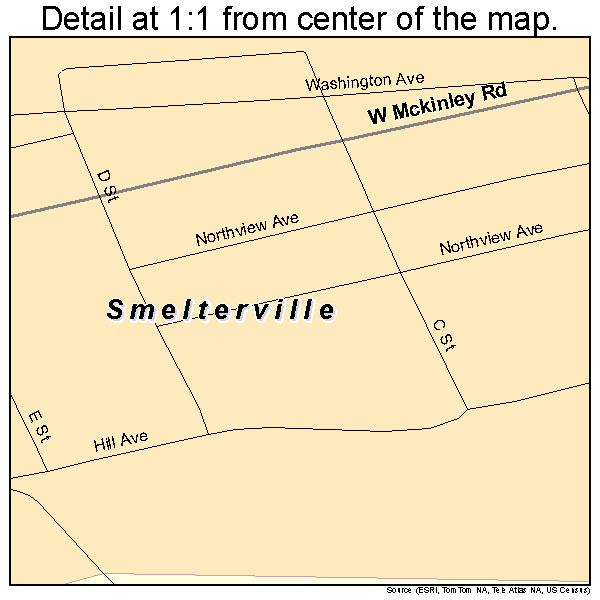 Smelterville, Idaho road map detail