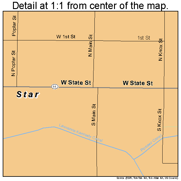 Star, Idaho road map detail