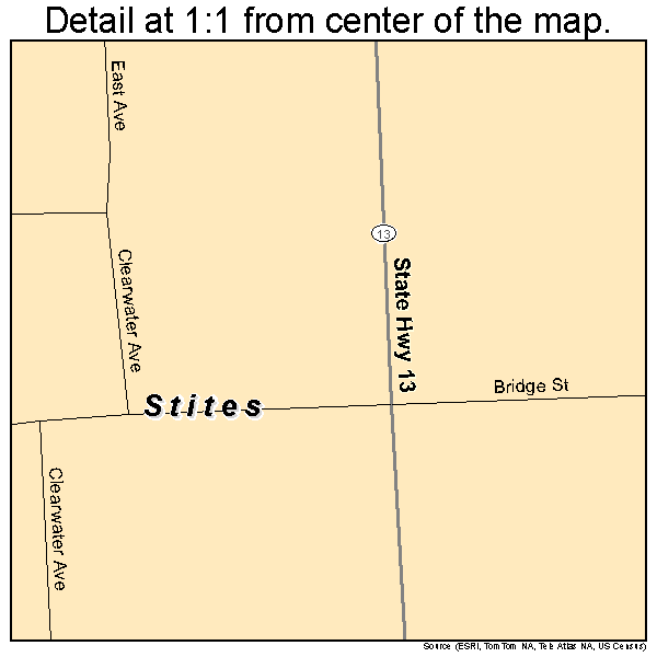 Stites, Idaho road map detail