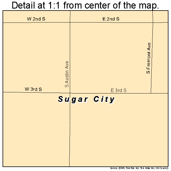 Sugar City, Idaho road map detail
