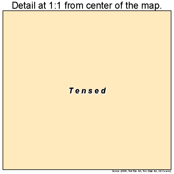 Tensed, Idaho road map detail