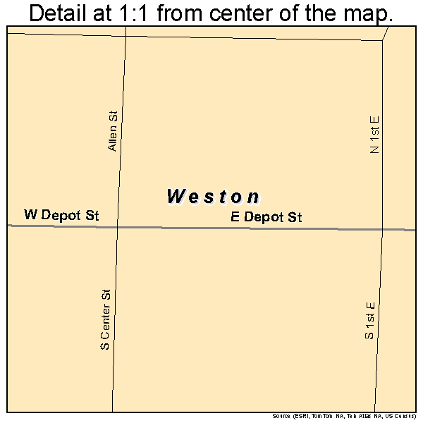 Weston, Idaho road map detail