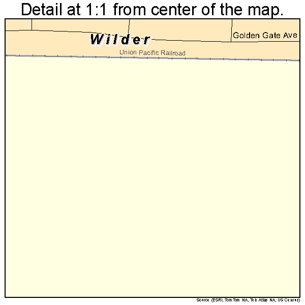 Wilder, Idaho road map detail