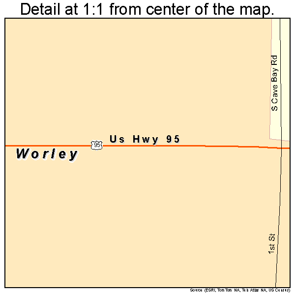Worley, Idaho road map detail