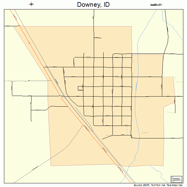 Downey, ID street map