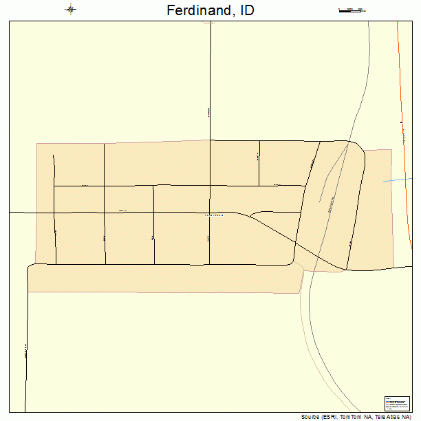 Ferdinand, ID street map