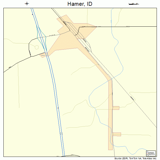 Hamer, ID street map